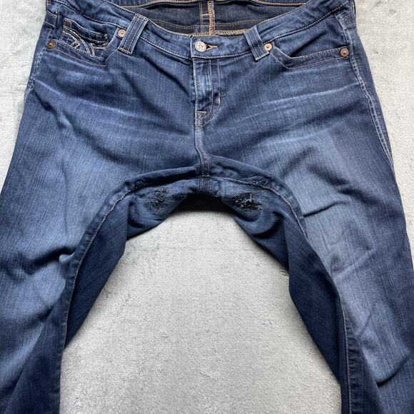 Big Star Jeans Womens 32 Blue Maddie Boot Cut Stretch Distressed Denim -READ- - Picture 5 of 13